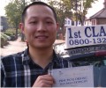 Yuxuan with Driving test pass certificate